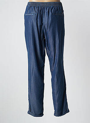 Pantalon droit fermeture zippée sous rabat boutonné taille normale bleu LCDN femme