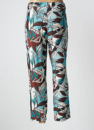 Pantalon droit tissage popeline taille normale bleu PAZ TORRAS femme
