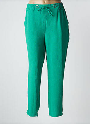 Pantalon droit taille élastique taille normale vert RENATTO BENE femme