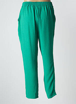 Pantalon droit tissage crêpe taille normale vert RENATTO BENE femme