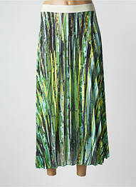 Jupe longue tissage crêpe vert PAZ TORRAS femme