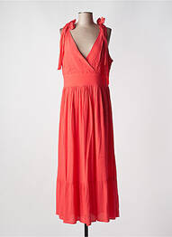 Robe longue tissage crêpe sans manche orange MOLLY BRACKEN femme