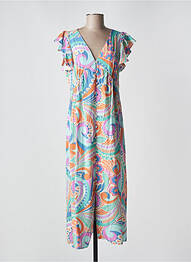 Robe longue imprimé fantaisie sans manche bleu MOLLY BRACKEN femme