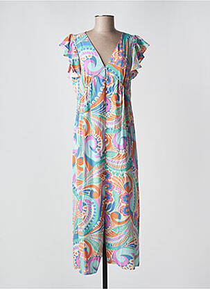 Robe longue imprimé fantaisie sans manche bleu MOLLY BRACKEN femme