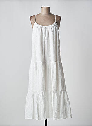 Robe longue manches bretelles ajustables sans manche blanc MOLLY BRACKEN femme