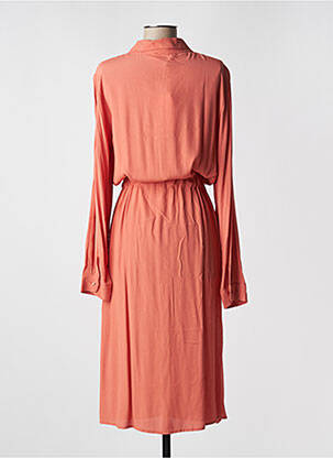 Robe mi-longue manches longues manches longues orange GRACE & MILA femme
