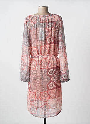 Robe mi-longue coupe fluide manches longues rose FRANSA femme