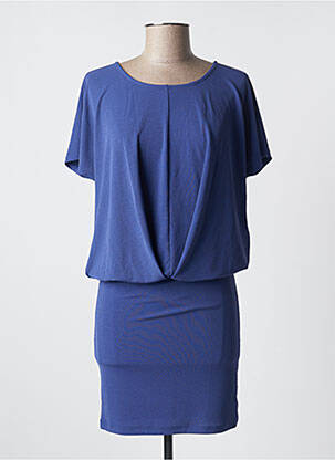 Robe mi-longue tissage crêpe manches courtes violet VERO MODA femme