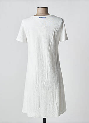 Robe mi-longue imprimé fantaisie manches courtes blanc DESIGUAL femme