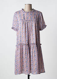 Robe mi-longue coupe fluide manches courtes rose MOLLY BRACKEN femme