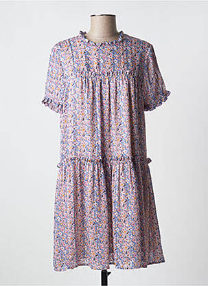 Robe mi-longue imprimé fleurs manches courtes rose MOLLY BRACKEN femme