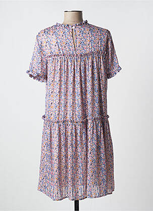 Robe mi-longue imprimé fleurs manches courtes rose MOLLY BRACKEN femme
