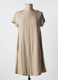Robe courte manches courtes manches courtes beige PAKO LITTO femme