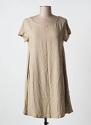 Robe courte manches courtes manches courtes beige PAKO LITTO femme