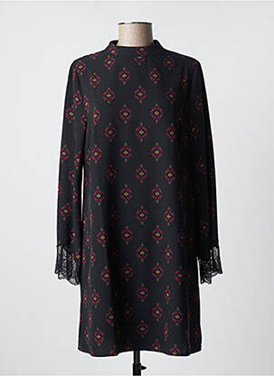 Robe mi-longue coupe fluide manches longues noir LPB femme