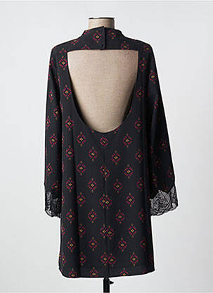 Robe mi-longue coupe fluide manches longues noir LPB femme