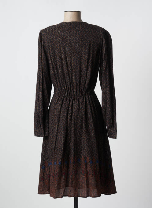 Robe mi-longue coupe fluide manches longues noir DESIGUAL femme