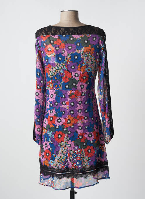 Robe mi-longue coupe fluide manches longues noir DESIGUAL femme