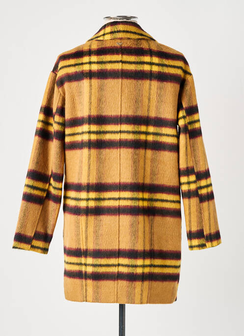 Manteau long coupe droite sans capuche jaune LPB femme