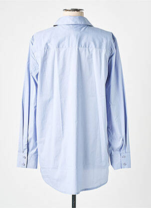 Chemisier coupe droite manches longues bleu CREAM femme