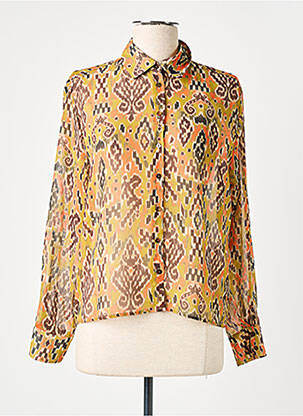 Chemisier tissage crêpe manches longues vert TEDDY SMITH femme