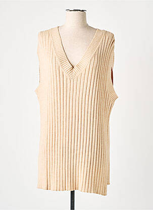 Pull stretch sans manche beige TIFFOSI femme
