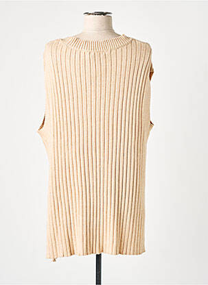 Pull coupe droite sans manche beige TIFFOSI femme
