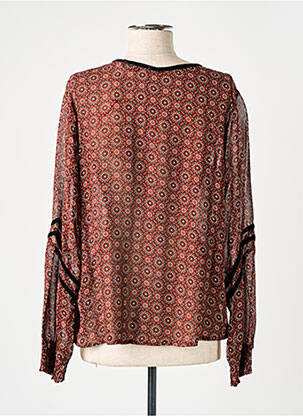Blouse légère et transparente manches longues marron CREAM femme
