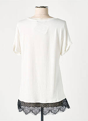 Tunique manches courtes tissage jersey beige DESIGUAL femme
