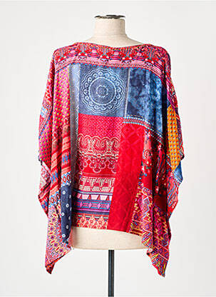 Blouse imprimé fleurs manches 3/4 rouge DESIGUAL femme