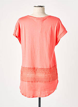 T-shirt sérigraphie floquée manches courtes orange DESIGUAL femme