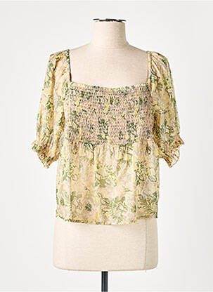 Blouse légère et transparente manches courtes beige KAPORAL femme