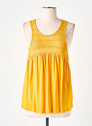 Top tissage jersey sans manche jaune TIFFOSI femme