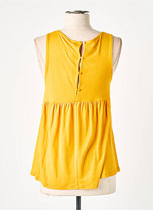 Top tissage jersey sans manche jaune TIFFOSI femme