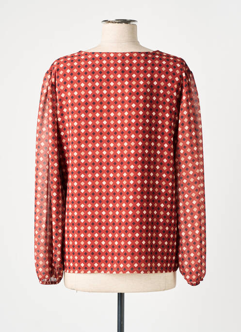 Blouse légère et transparente manches longues marron PAKO LITTO femme