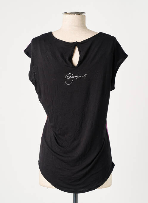 T-shirt stretch manches courtes noir DESIGUAL femme