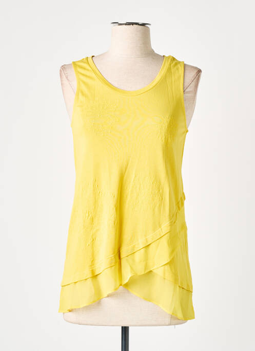 Débardeur stretch sans manche jaune DESIGUAL femme