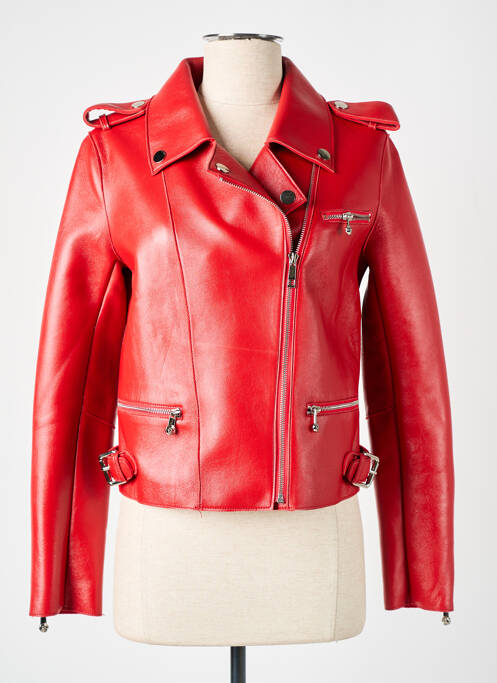 Veste en cuir rouge ARTURO pour femme