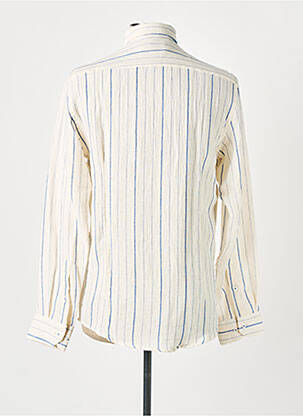 Chemise manches longues imprimé rayures beige KHARMA homme