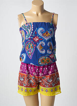 Combishort tissage popeline fines bretelles bleu DESIGUAL femme