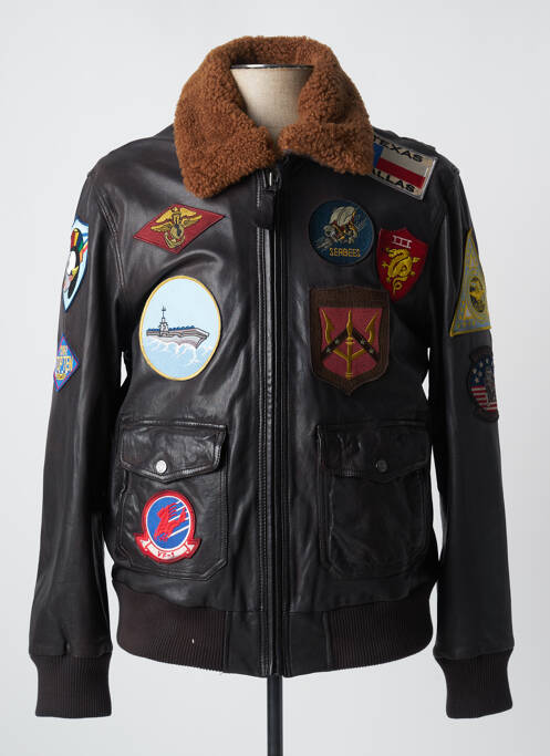 Blouson marron TOP GUN pour homme