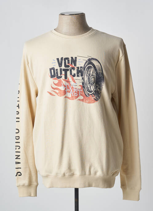 Sweat-shirt beige VON DUTCH pour homme