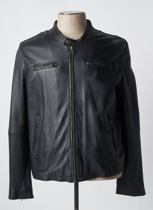 Veste en cuir noir ARTURO pour homme