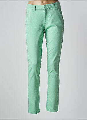 Pantalon chino tissage popeline taille normale vert CREAM femme