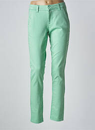 Pantalon chino tissage popeline taille normale vert CREAM femme