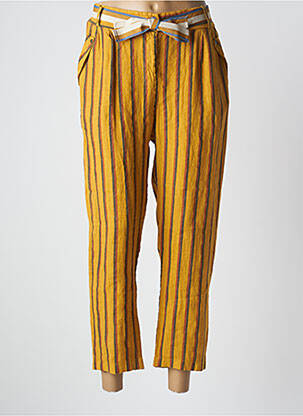 Pantalon 7/8 taille élastique jaune PAKO LITTO femme