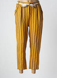 Pantalon 7/8 taille élastique jaune PAKO LITTO femme