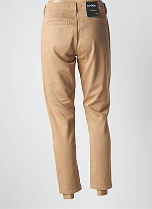 Pantalon 7/8 fermeture zippée sous rabat boutonné beige KAPORAL femme