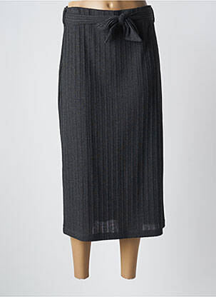 Jupe mi-longue coupe droite gris SYSTEMACTION femme