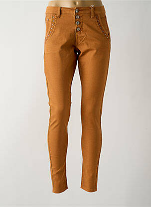 Pantalon slim taille basse taille basse marron CREAM femme